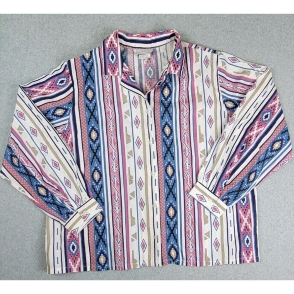 Blair Western Aztec Stripe XL Button Up